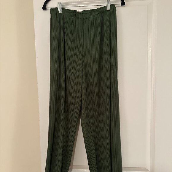 Issey Miyake Pleats Please Forest Green Pants - Size 5 - Picture 1 of 6